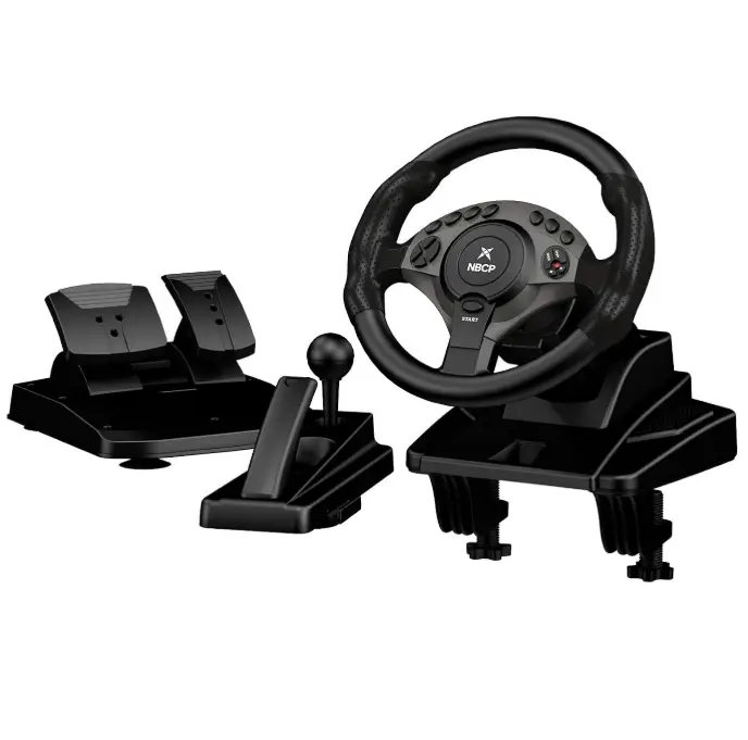 NBCP 900° Racing Wheel with Pedals, 11" Wheel for PC Truck SimulatorAdjustable Height