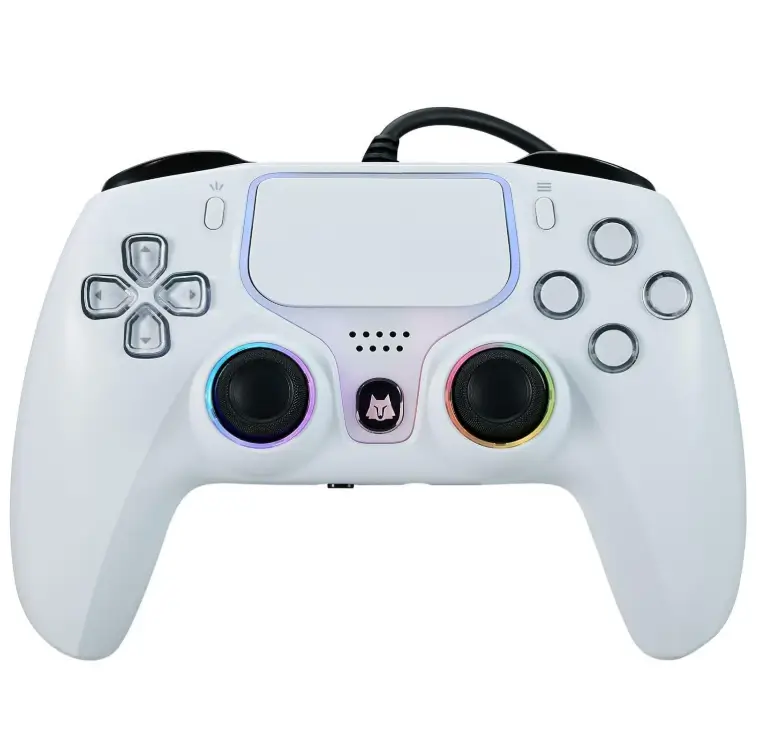NBCP Wired Controller for PS5 - Gaming Controller for PlayStation 5, PS4, PC/Steam, Turbo & Linear Hall-effect Trigger, Dual Vibration, 3.5mm Audio Jack - White